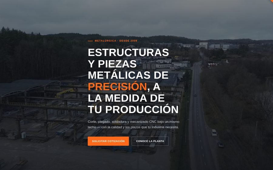 Demo Fábrica SRL, sitio institucional para metalúrgica